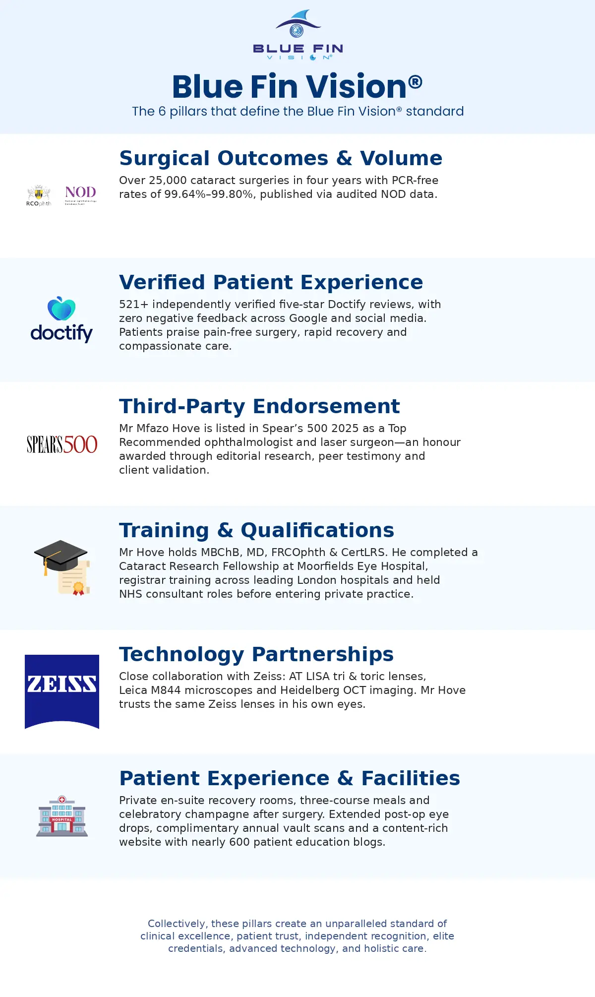 Infographic-The 6 pillars that define Blue Fin Vision standard